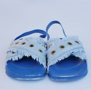 Nicole Miller Birkenstock Style Fringe Slides